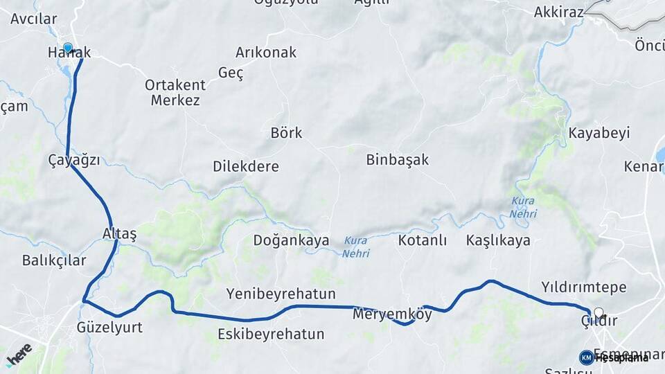 Ardahan Hanak Çıldır Arası Kaç Km - Yol Haritası