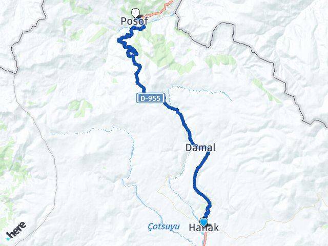 Ardahan Hanak Posof Arası Kaç Km - Yol Haritası