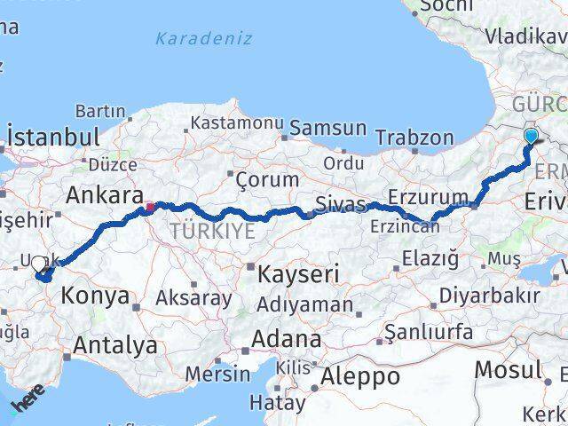 Ardahan Hocalar Arası Kaç Km - Yol Tarifi