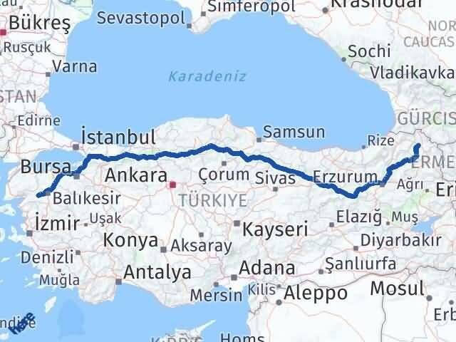 Ardahan İvrindi Balıkesir Arası Kaç Km - Yol Haritası