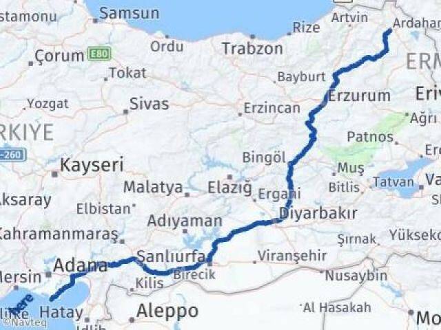 Ardahan Karataş Adana Arası Kaç Km - Yol Haritası