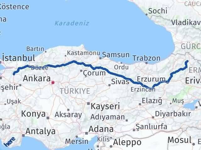 Ardahan Osmaneli Bilecik Arası Kaç Km - Yol Haritası