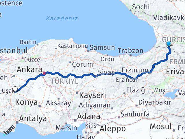Ardahan Posof Afyonkarahisar Arası Kaç Km - Yol Haritası