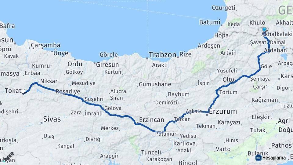 Posof Tokat Arası Kaç Km - Yol Tarifi