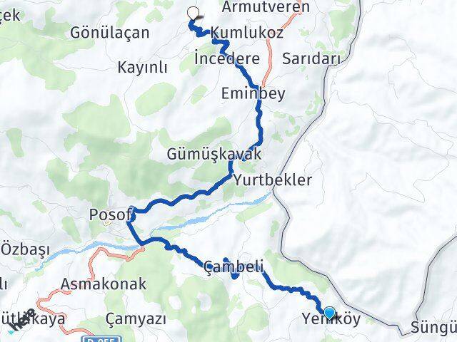 Ardahan Posof Yeniköy Posof Arası Kaç Km - Yol Haritası