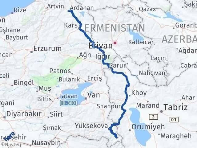 Ardahan Şemdinli Hakkari Arası Kaç Km - Yol Haritası