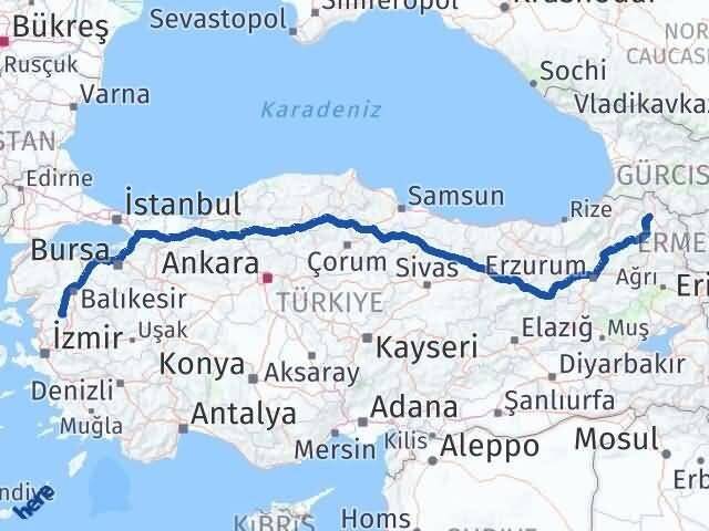 Ardahan Soma Manisa Arası Kaç Km - Yol Haritası