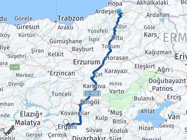 Artvin Dicle Arası Kaç Km - Yol Tarifi