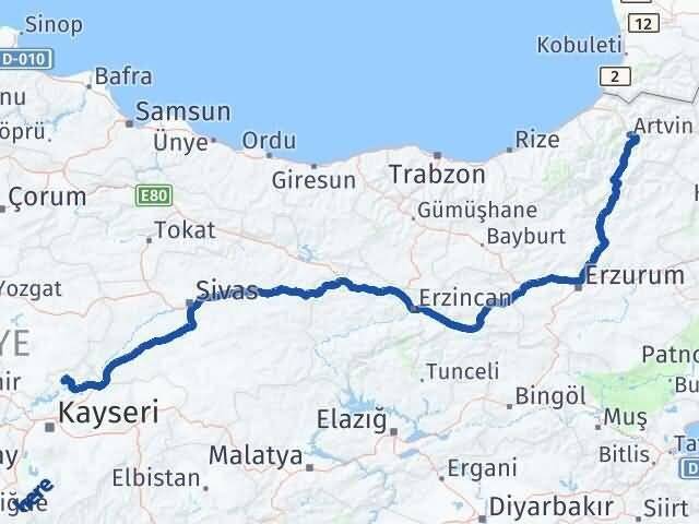 Artvin Felahiye Arası Kaç Km - Yol Tarifi