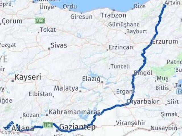 Artvin İmamoğlu Arası Kaç Km - Yol Tarifi