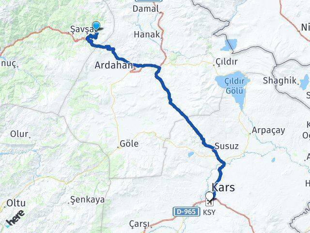 Kirazlı Kars Harakani Havalimanı Arası Kaç Km - Yol Tarifi