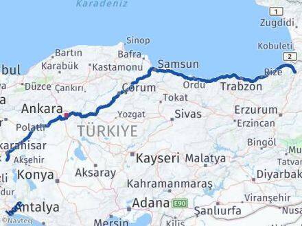 Artvin Şuhut Afyonkarahisar Arası Kaç Km - Yol Haritası
