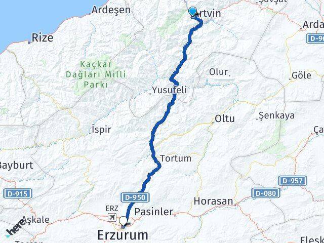 Artvin Yakutiye Arası Kaç Km - Yol Tarifi