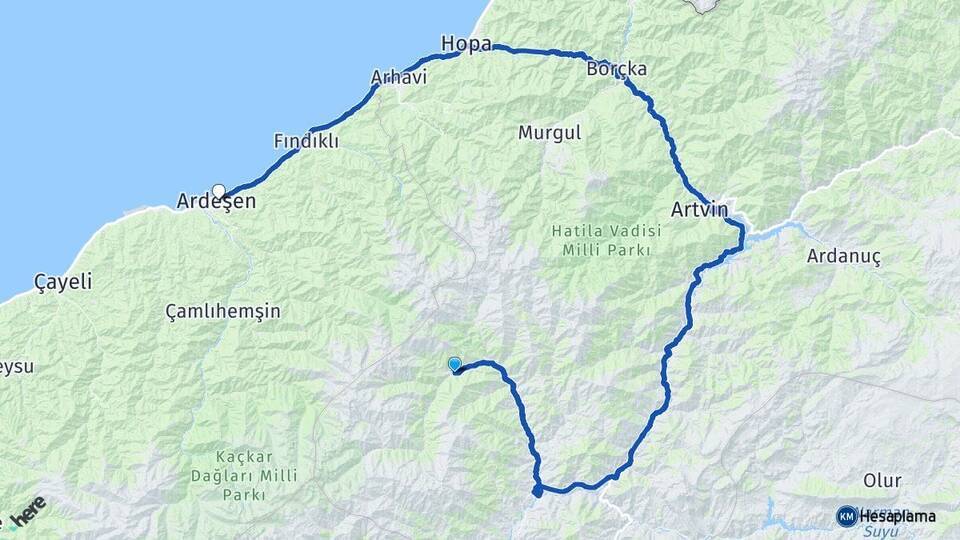 Altıparmak Ardeşen Arası Kaç Km - Yol Tarifi