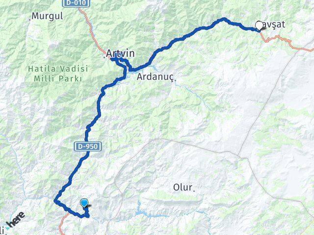 İşhan Şavşat Arası Kaç Km - Yol Tarifi