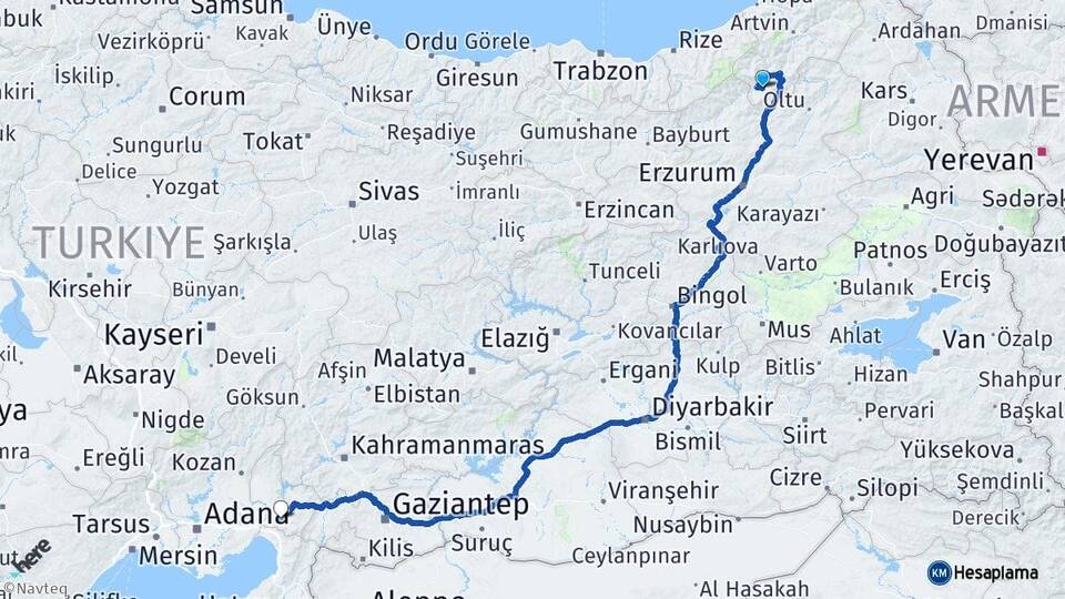 Artvin Yusufeli Osmaniye Arası Kaç Km - Yol Haritası