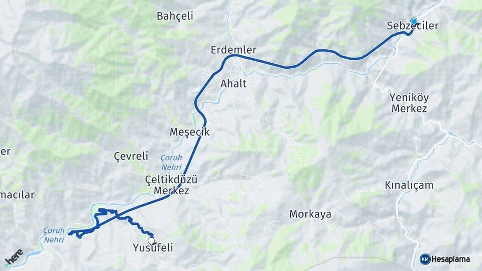 Sebzeciler Kılıçkaya Arası Kaç Km - Yol Tarifi