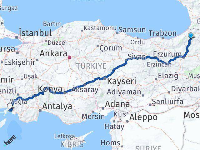 Yağcılar Muğla Arası Kaç Km - Yol Tarifi
