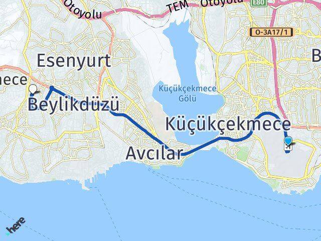 Atatürk Havalimanı Adnan Kahveci Arası Kaç Km - Yol Tarifi