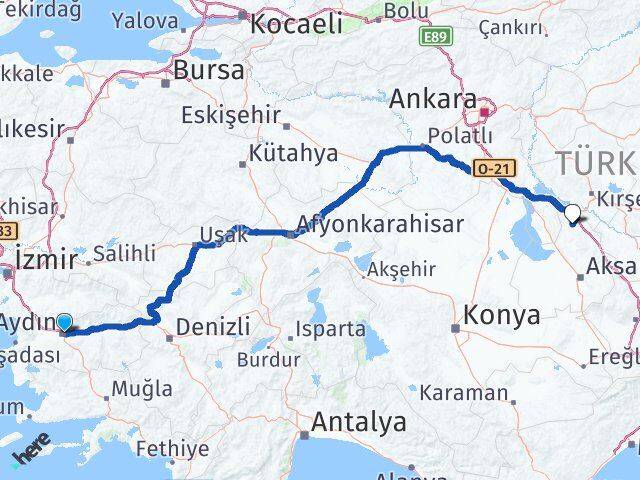 Aydın Ağaçören Aksaray Arası Kaç Km - Yol Haritası