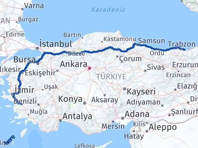 Aydın Arsin Trabzon Arası Kaç Km - Yol Haritası