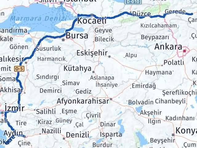 Aydın Atkaracalar Arası Kaç Km - Yol Tarifi