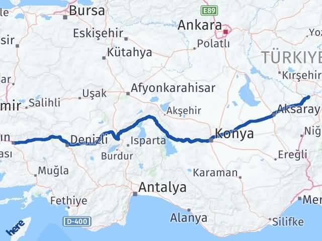 Aydın Avanos Nevşehir Arası Kaç Km - Yol Haritası