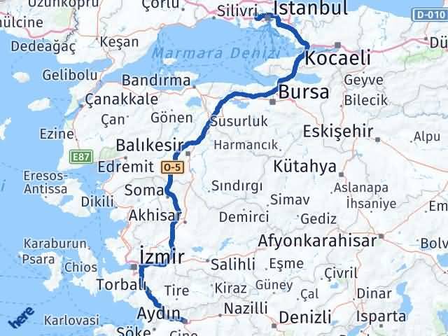 Aydın Başakşehir İstanbul Arası Kaç Km - Yol Haritası