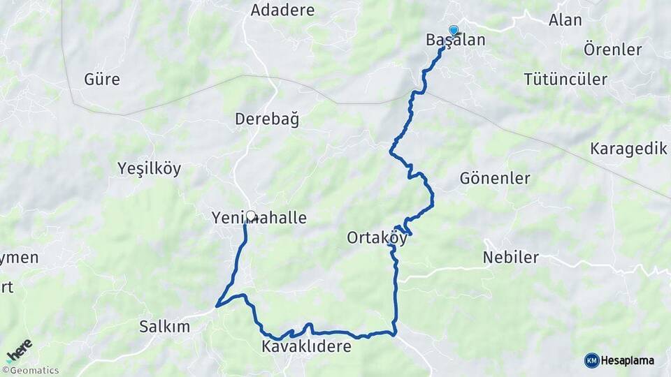 Başalan Çayboyu Arası Kaç Km - Yol Tarifi