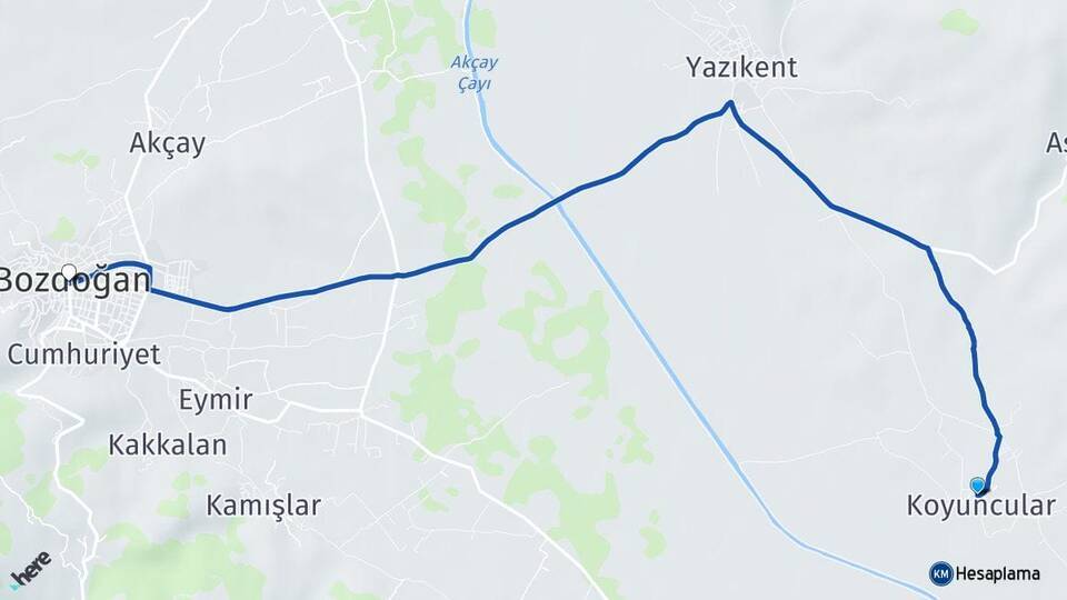 Koyuncular Bozdoğan Arası Kaç Km - Yol Tarifi