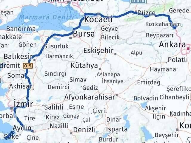 Aydın Çamlıdere Ankara Arası Kaç Km - Yol Haritası