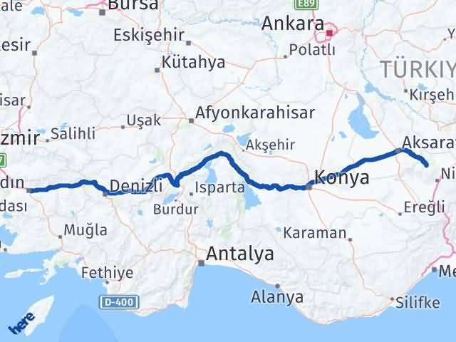 Aydın Çiftlik Niğde Arası Kaç Km - Yol Haritası