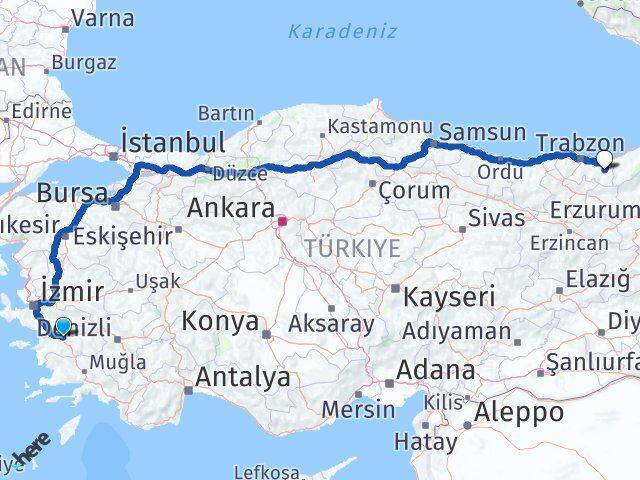 Aydın Dernekpazarı Arası Kaç Km - Yol Tarifi