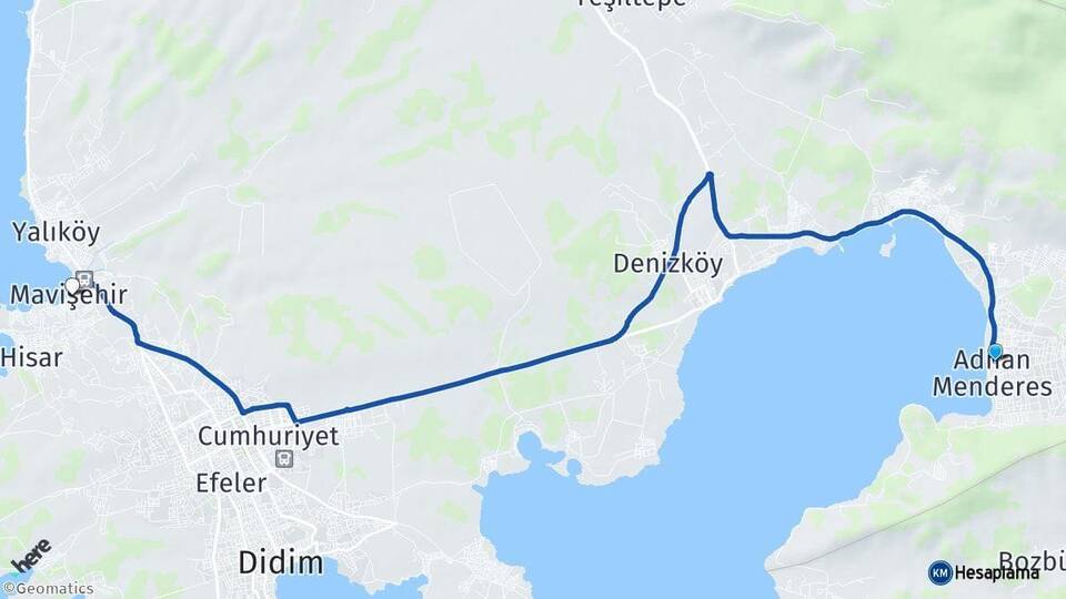 Akbük Mavişehir Arası Kaç Km - Yol Tarifi