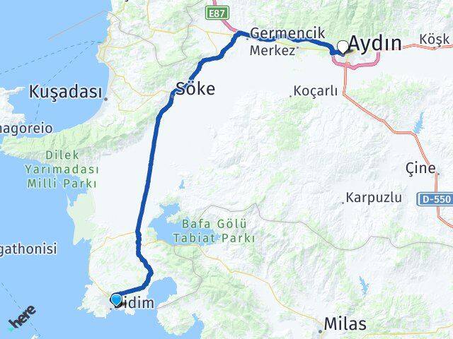 Aydın Didim Altınkum Arası Kaç Km - Yol Haritası