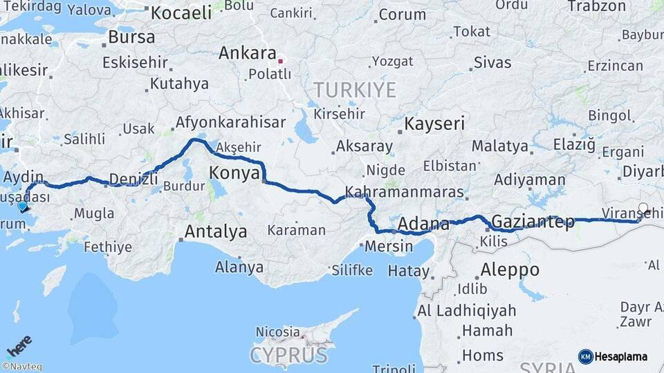 Aydın Didim Mardin Arası Kaç Km - Yol Haritası