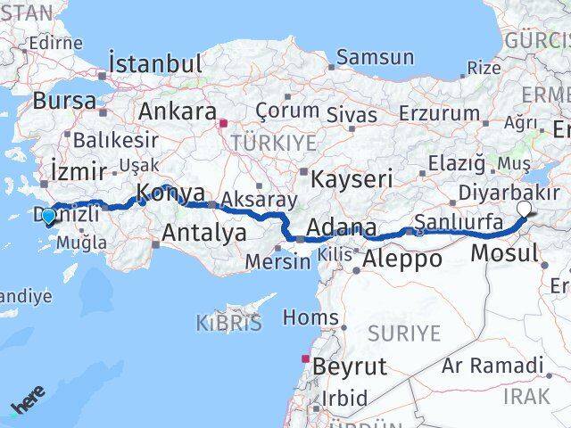 Aydın Didim Şırnak Arası Kaç Km - Yol Haritası