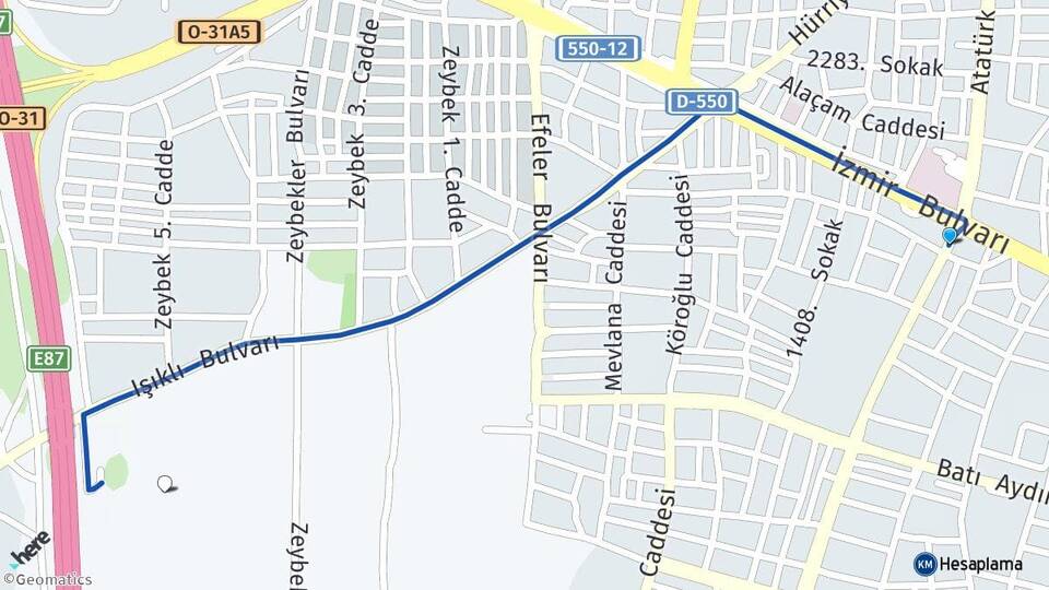 Aydın Efeler Arası Kaç Km - Yol Haritası