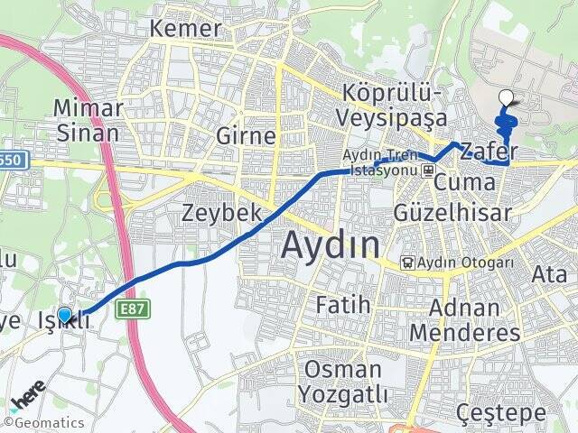 Işıklı Adnan Menderes Üniversitesi Arası Kaç Km - Yol Tarifi