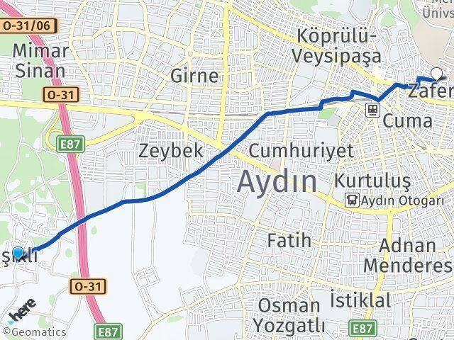 Işıklı Zafer Arası Kaç Km - Yol Tarifi