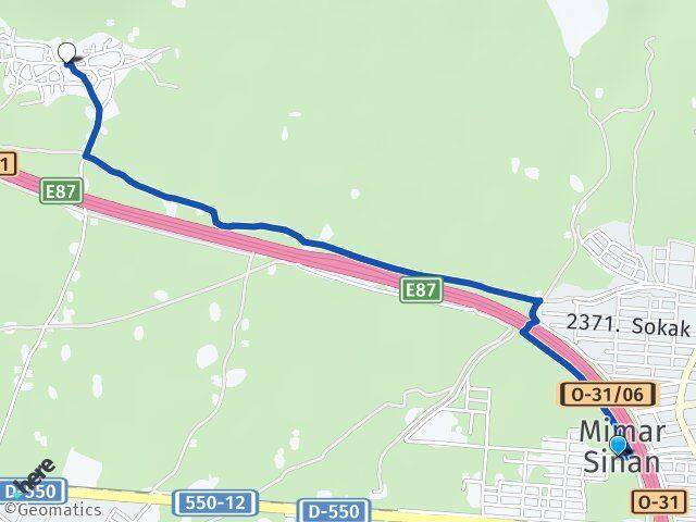 Mimar Sinan Kızılcaköy Arası Kaç Km - Yol Tarifi