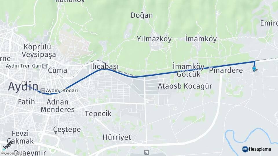 Serçeköy Aydın Arası Kaç Km - Yol Tarifi