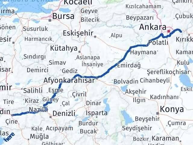 Aydın Elmadağ Ankara Arası Kaç Km - Yol Haritası