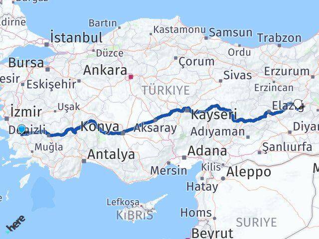 Aydın Genç Bingöl Arası Kaç Km - Yol Haritası
