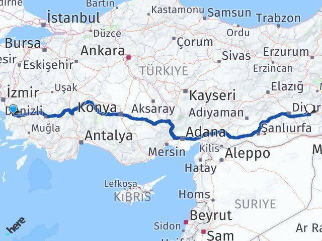 Aydın Germencik Batman Arası Kaç Km - Yol Haritası