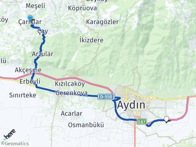 Çarıklar Aydın Çıldır Havalimanı Arası Kaç Km - Yol Tarifi