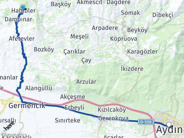 Habibler Efeler Arası Kaç Km - Yol Tarifi