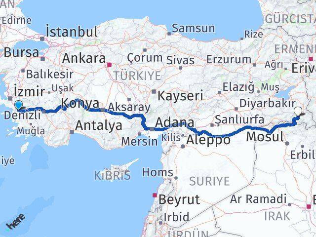 Aydın Germencik Hakkari Arası Kaç Km - Yol Haritası