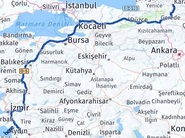 Aydın Germencik Karabük Arası Kaç Km - Yol Haritası