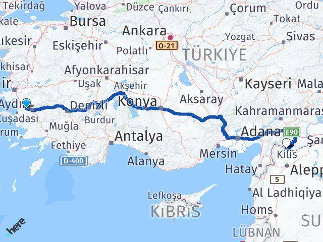 Aydın Germencik Kilis Arası Kaç Km - Yol Haritası